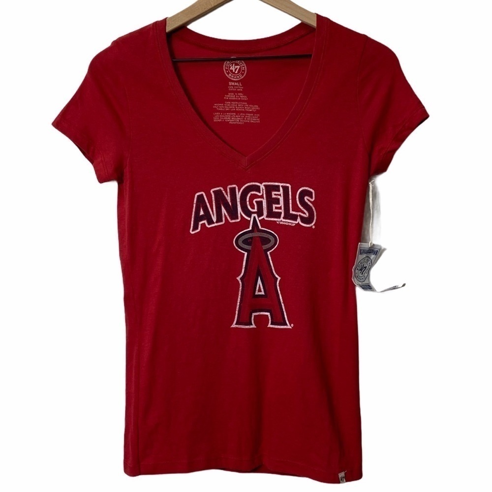 ANGELS Red Short Sleeve Women Small Shirt NEW WITH TAGS